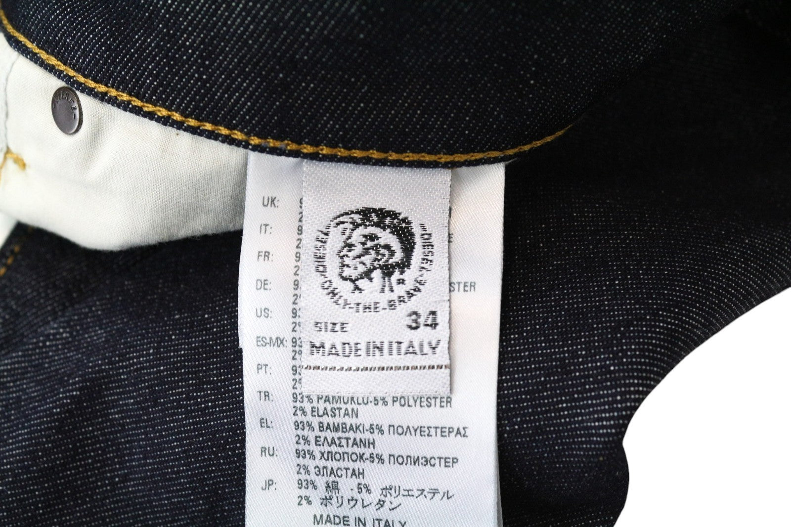 DIESEL D-Strukt 082AC Men's Jeans W34/L34 Dark Blue Cotton Stretch Tapered Fit