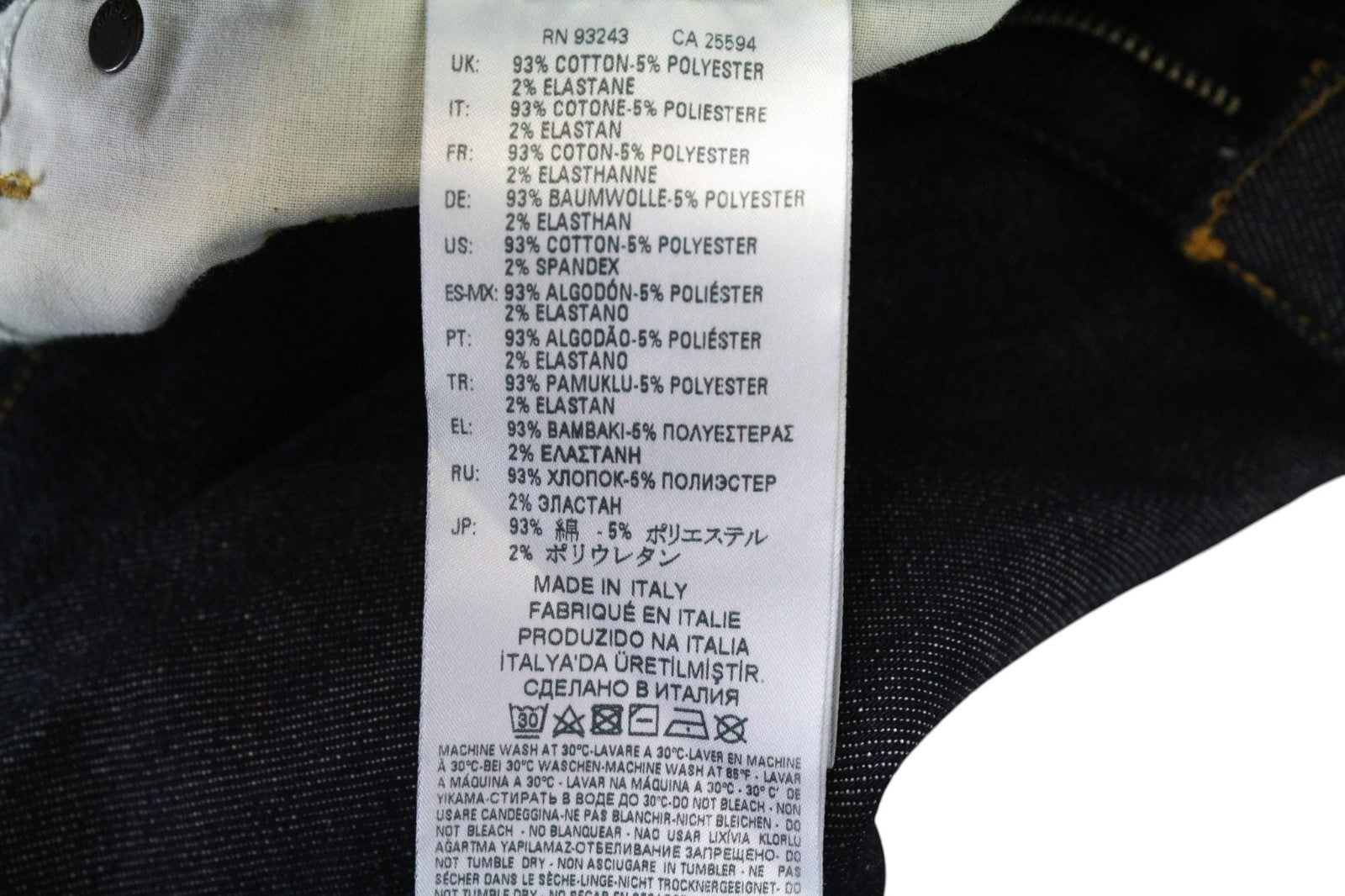 DIESEL D-Strukt 082AC Men's Jeans W34/L34 Dark Blue Cotton Stretch Tapered Fit