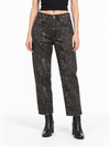 Jeans Boyfriend Brown Snake Jacquard