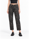 Jeans Boyfriend Brown Snake Jacquard