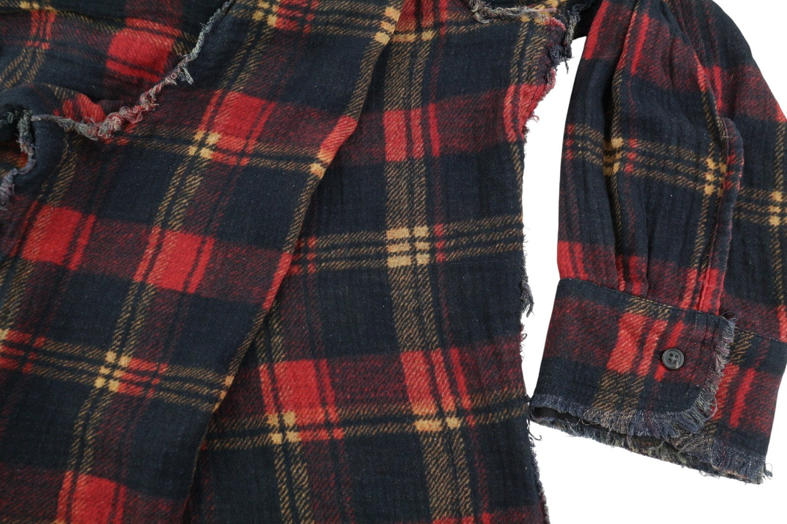 R13 Reversible Drop Neck Women Shirt XS Patterned Oversize Distress FW25 RRP1045