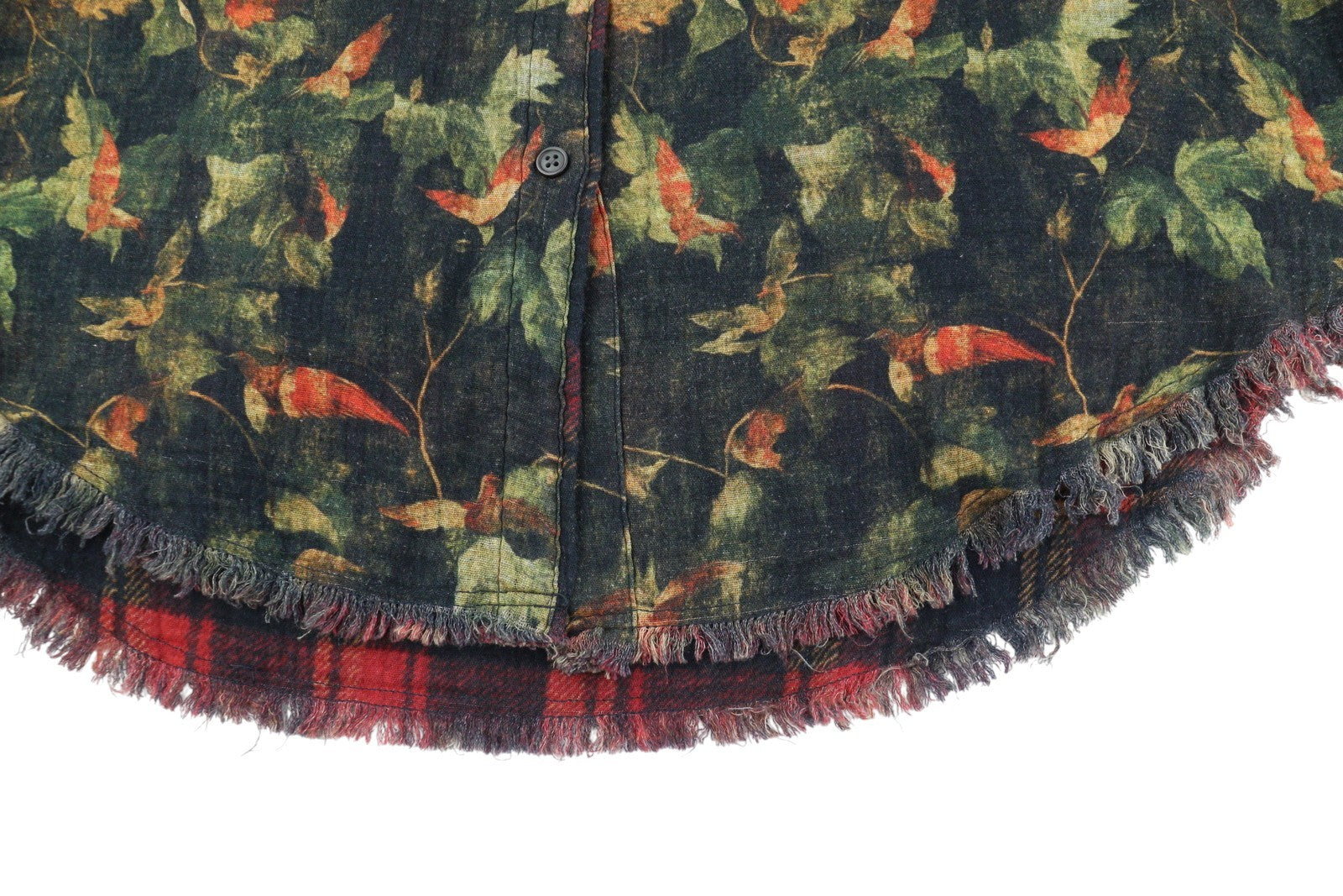 R13 Reversible Drop Neck Women Shirt XS Patterned Oversize Distress FW25 RRP1045