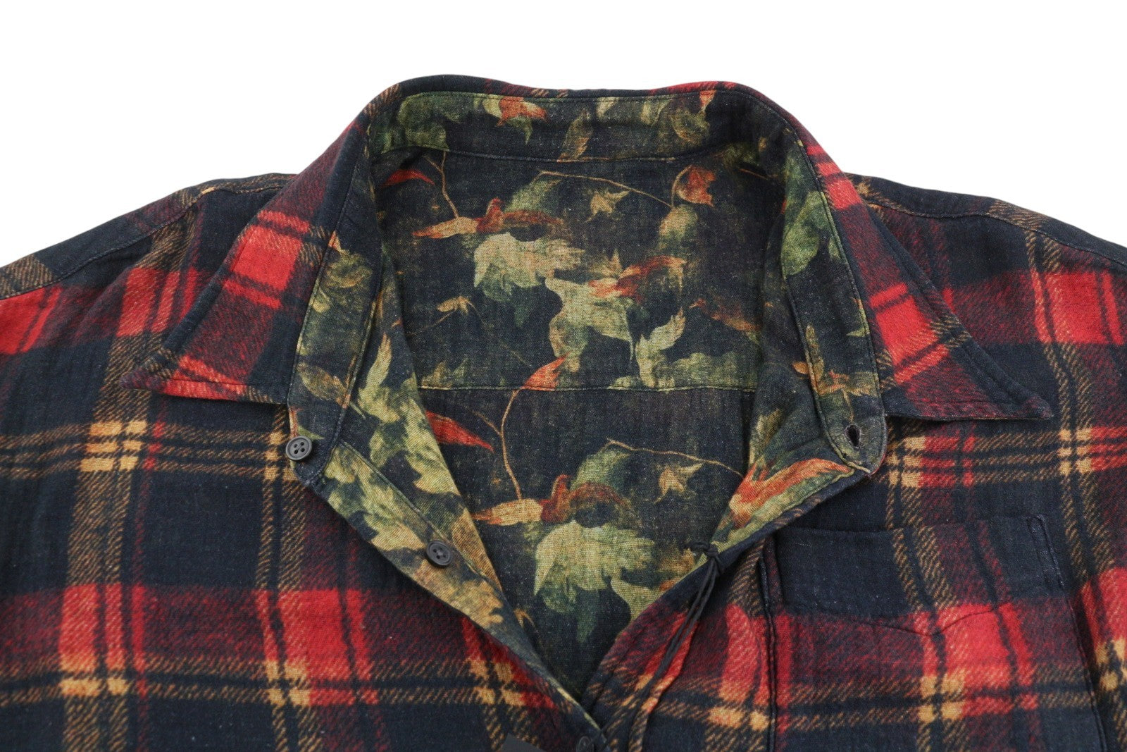 R13 Reversible Drop Neck Women Shirt XS Patterned Oversize Distress FW25 RRP1045