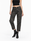 Jeans Boyfriend Brown Snake Jacquard