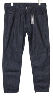 DIESEL Mharky 0890Q Men's Jeans W34 Dark Blue Cotton Slim Fit 5 Pocket Denim