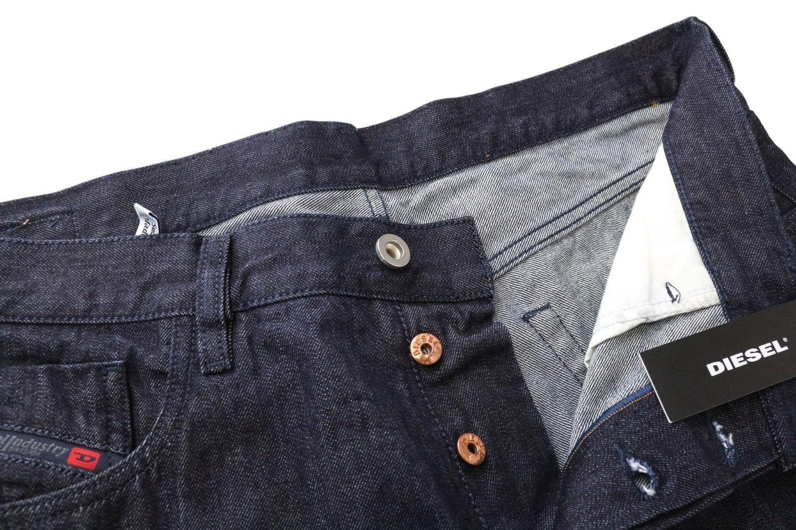 DIESEL Mharky 0890Q Men's Jeans W34 Dark Blue Cotton Slim Fit 5 Pocket Denim