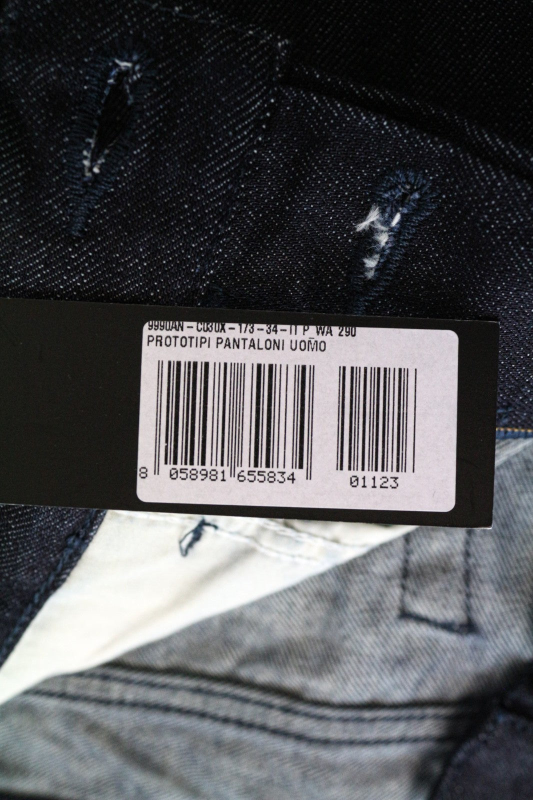 DIESEL Mharky 0890Q Men's Jeans W34 Dark Blue Cotton Slim Fit 5 Pocket Denim