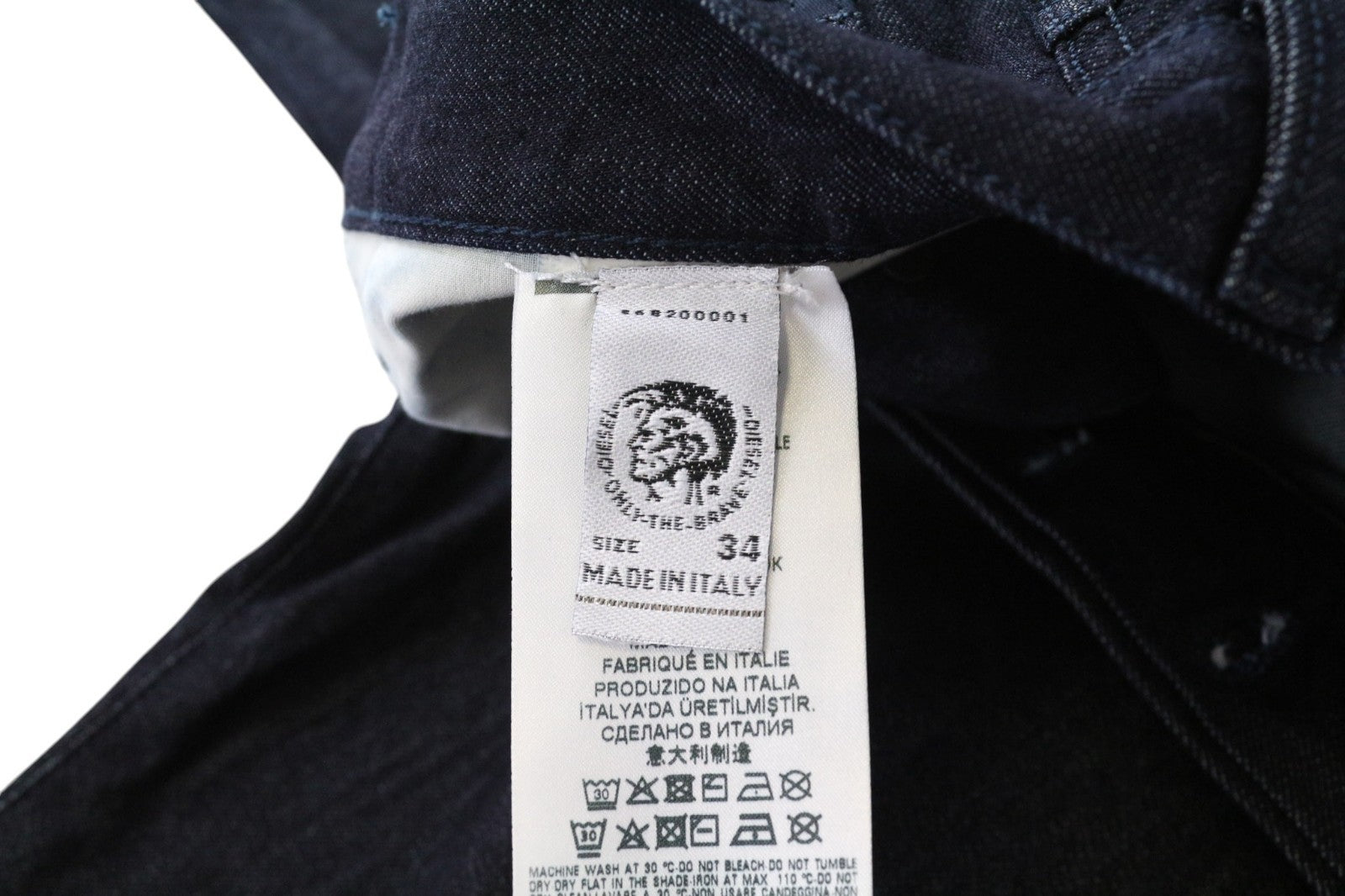 DIESEL Mharky 0890Q Men's Jeans W34 Dark Blue Cotton Slim Fit 5 Pocket Denim