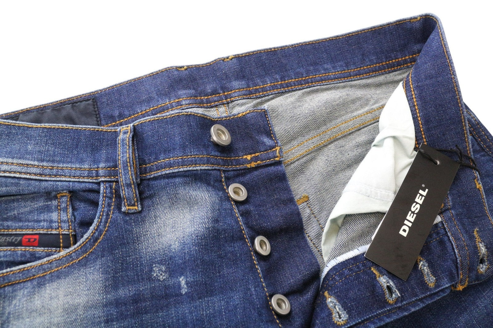 DIESEL Tepphar 084TX Men's Jeans W28/L32 Blue Stretch Cotton Slim Carrot Fit