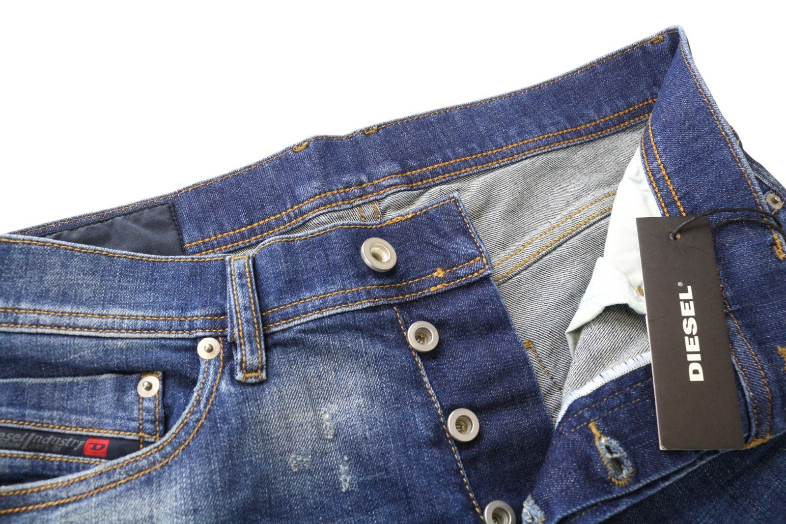 DIESEL Tepphar 084TX Men's Jeans W28/L32 Ripped Carrot Slim Fit Blue Stretch