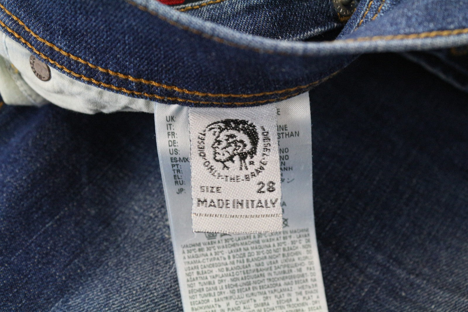 DIESEL Tepphar 084TX Men's Jeans W28/L32 Ripped Carrot Slim Fit Blue Stretch