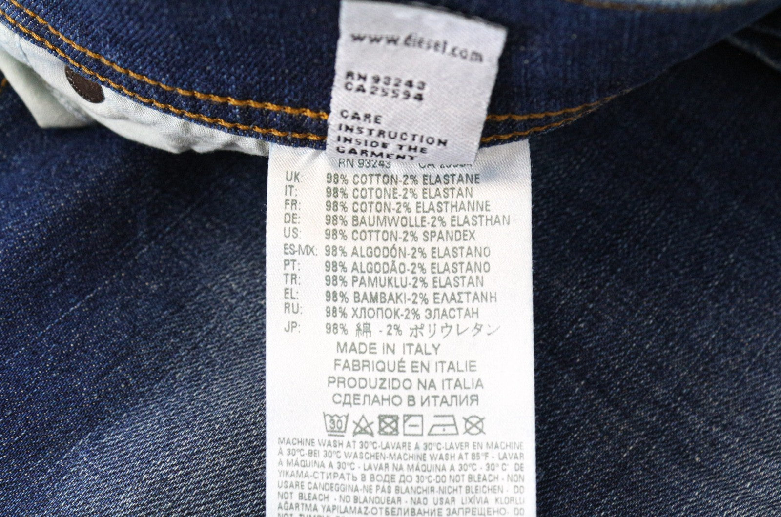 DIESEL Tepphar 084TX Men's Jeans W28/L32 Ripped Carrot Slim Fit Blue Stretch