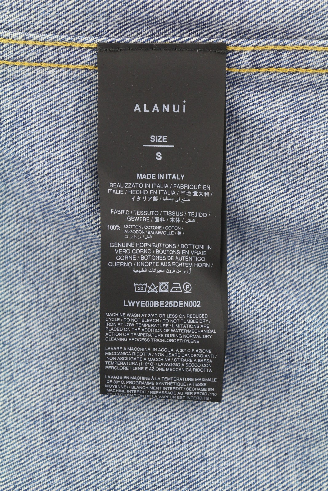 ALANUI Pacific Roads Cropped Denim Women Shirt S Blue Distressed Hems RRP815