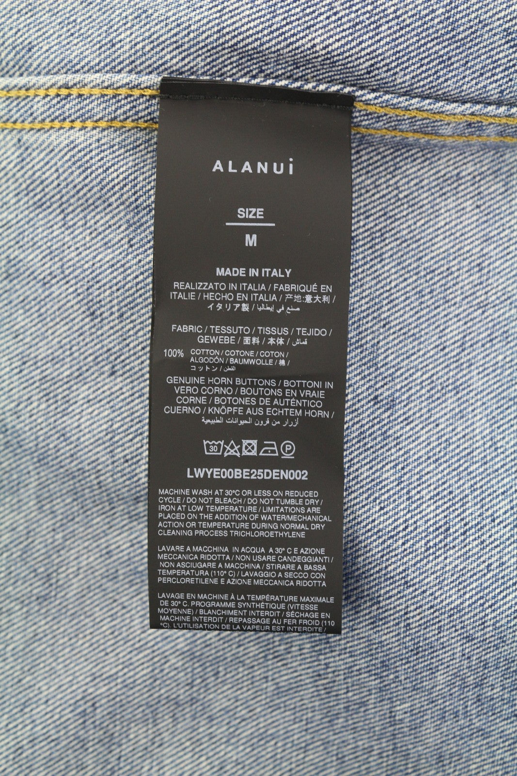 ALANUI Pacific Roads Cropped Denim Women Shirt M Blue Distressed Hems RRP815