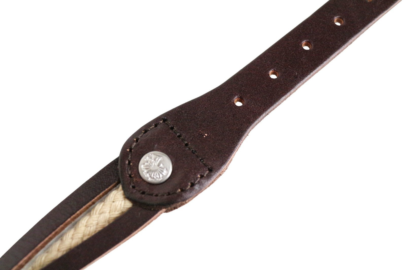 MAISON SCOTCH Women's Belt ~107cm Dark Brown Braided Buckled Casual Accessory