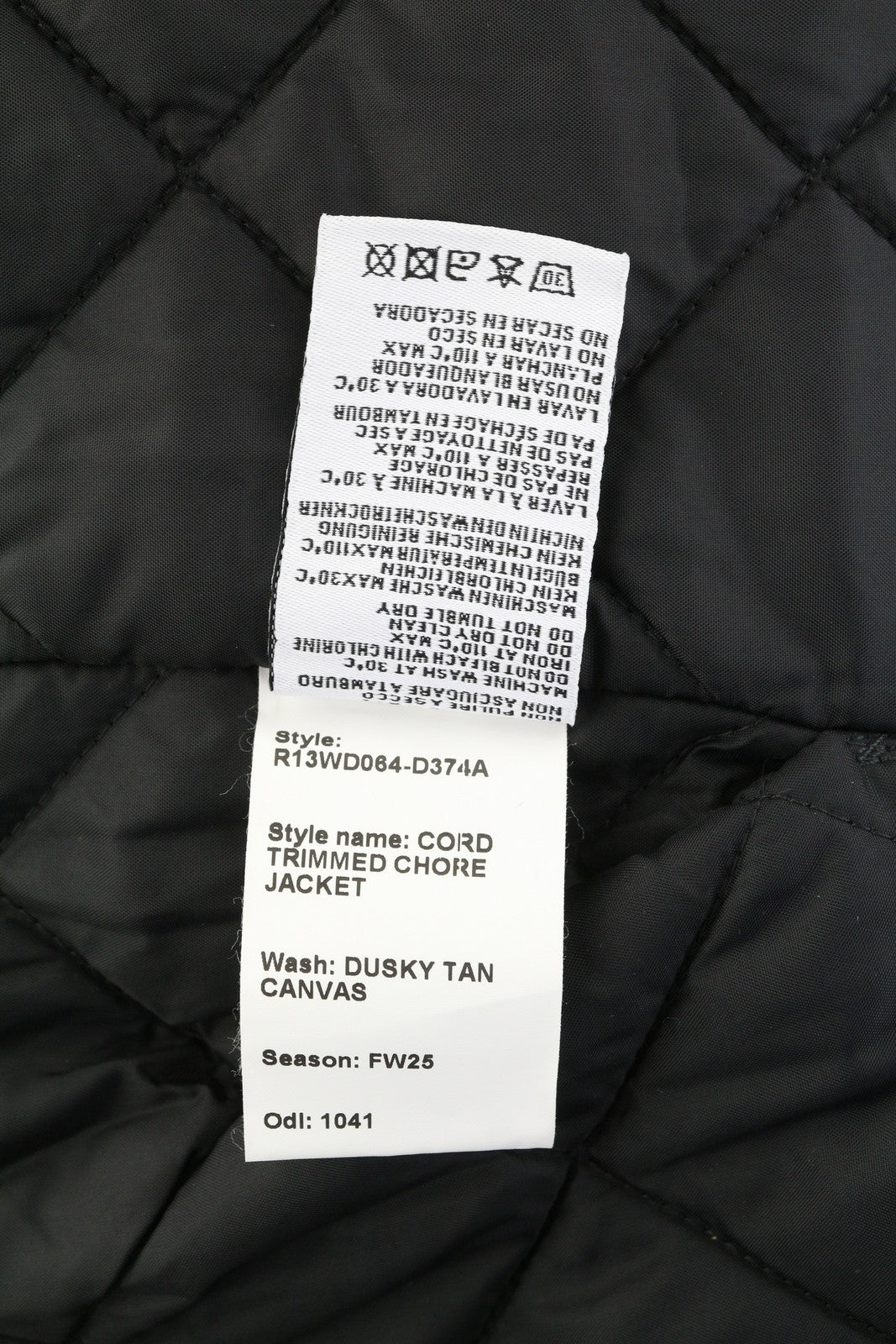 R13 Cord Trimmed Chore Women Jacket M Dusky Tan Canvas Oversized FW25 RRP1699