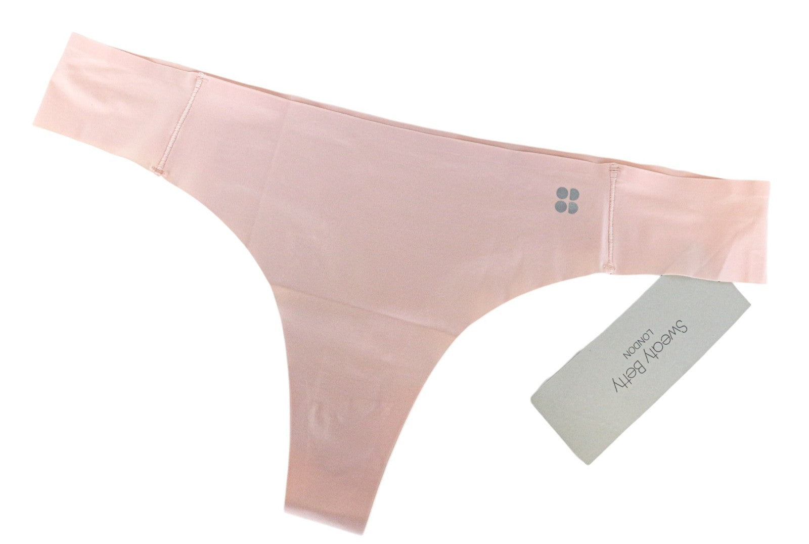 SWEATY BETTY Barely There Women's Thong L Pink Lightweight Stretch Underwear