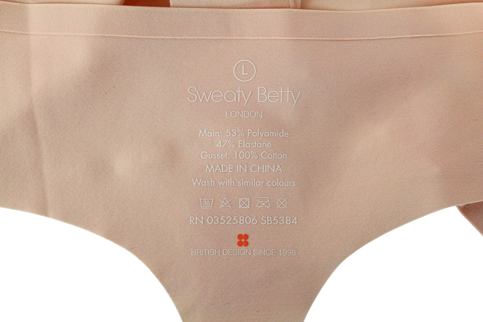 SWEATY BETTY Barely There Women's Thong L Pink Lightweight Stretch Underwear