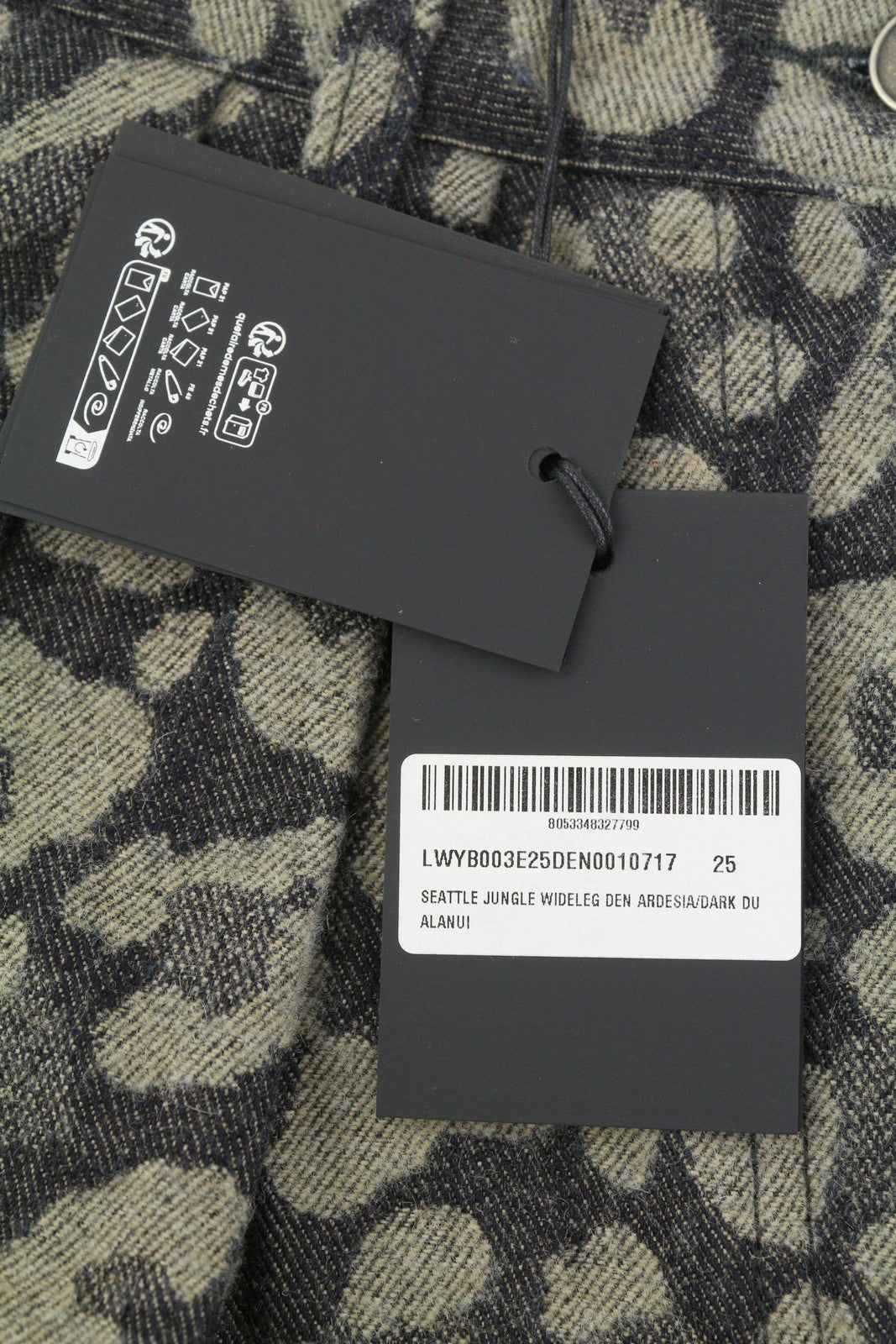 ALANUI Seattle Jungle Wide Leg Denim Women Trousers W25 Leopard Pleat RRP750