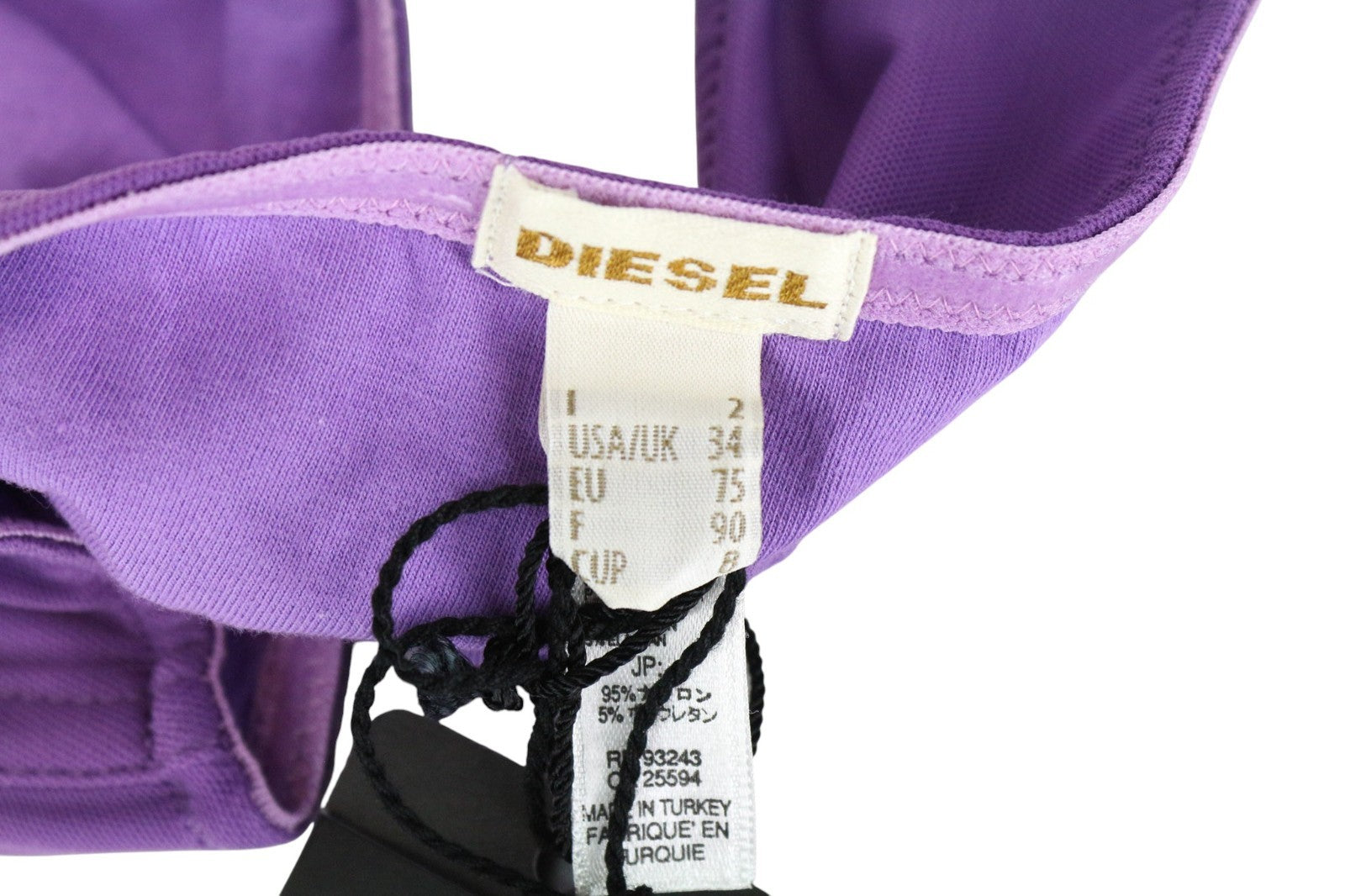 MAISON SCOTCH Women's Bra 75B Purple Logo Bandeau Stretch Lined UK34B Size