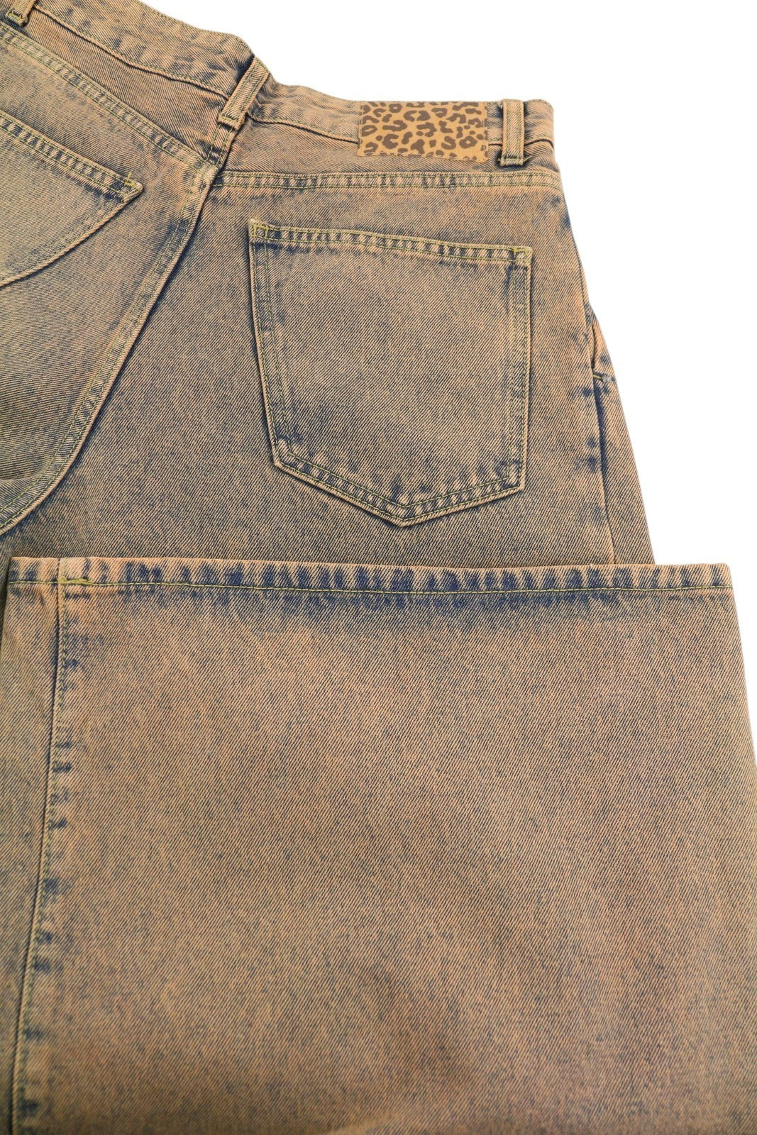 ALANUI Desert Rose Wide Leg Women Jeans W27 Pleat Overdyed Apricot Denim RRP550