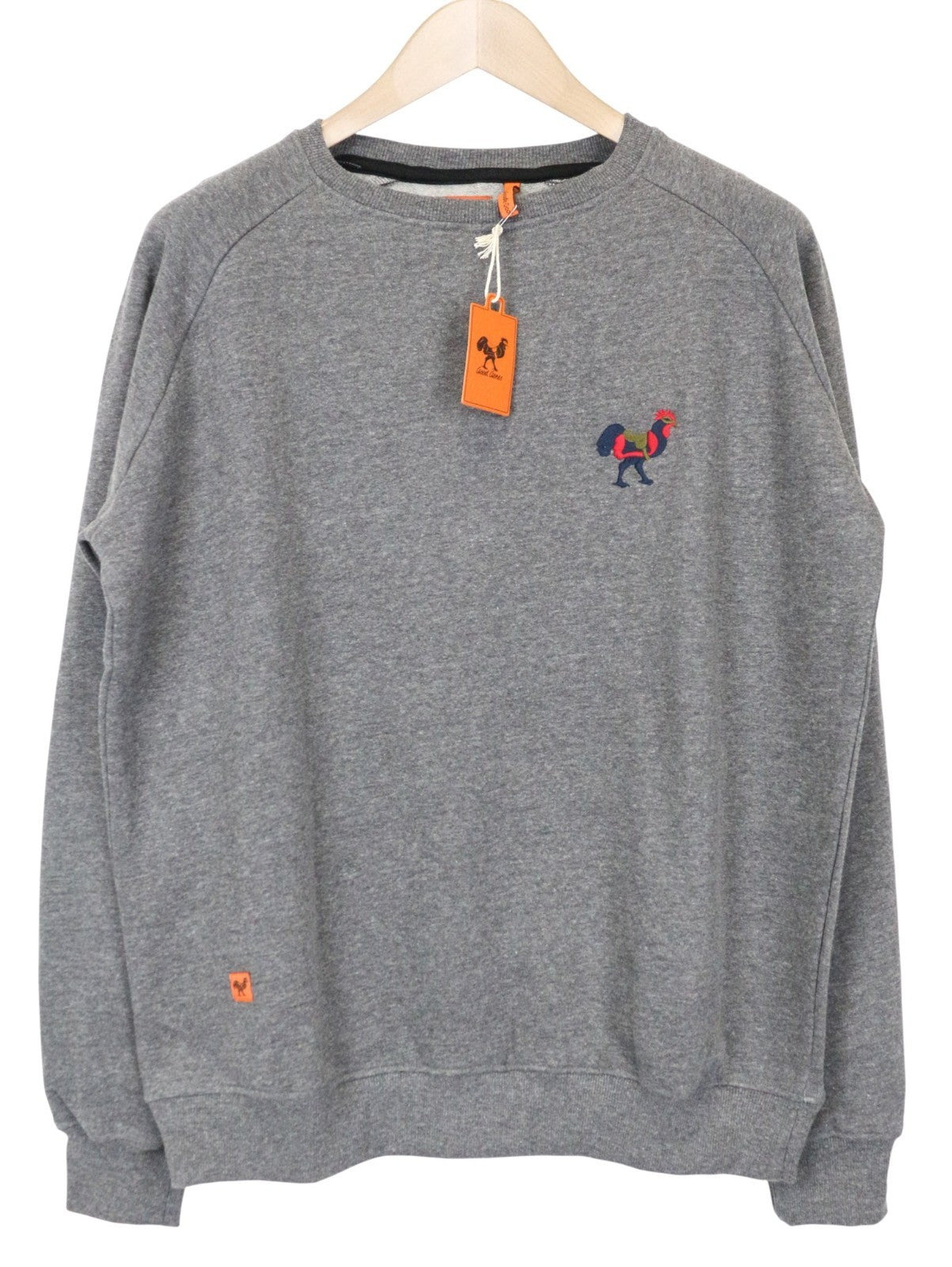 GOOD GENES Men's Sweatshirt L Grey Blend Pullover Logo Long Sleeve Casual Top