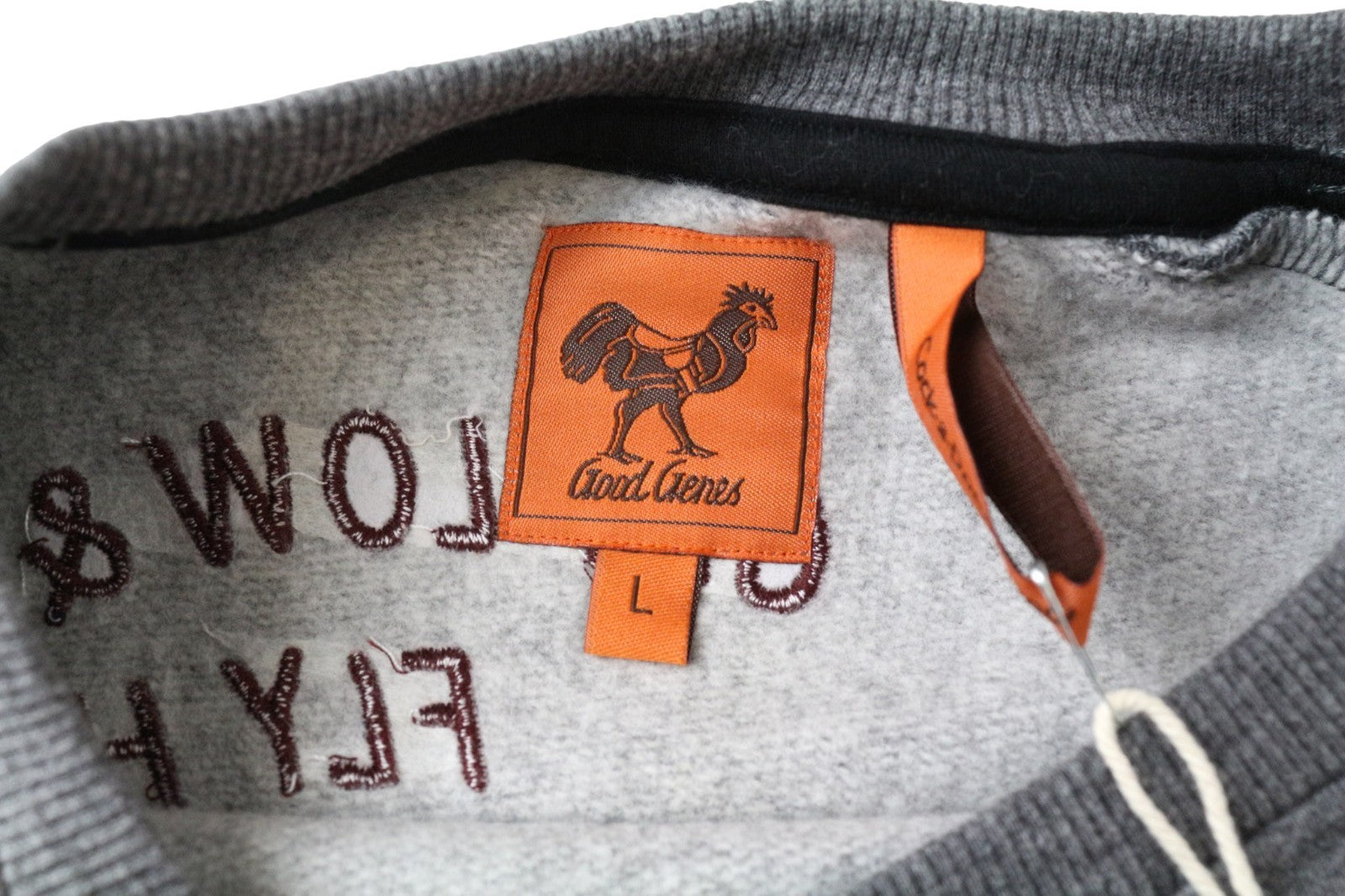 GOOD GENES Men's Sweatshirt L Grey Blend Pullover Logo Long Sleeve Casual Top