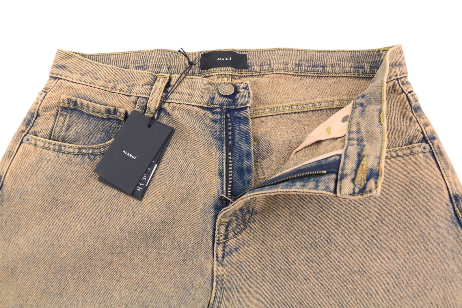 ALANUI Desert Rose Regular Women Jeans W27 Zip Fly Overdyed Apricot Denim RRP550