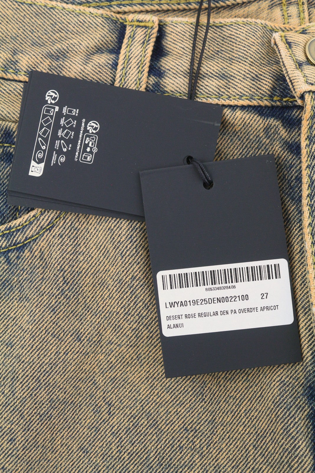 ALANUI Desert Rose Regular Women Jeans W27 Zip Fly Overdyed Apricot Denim RRP550