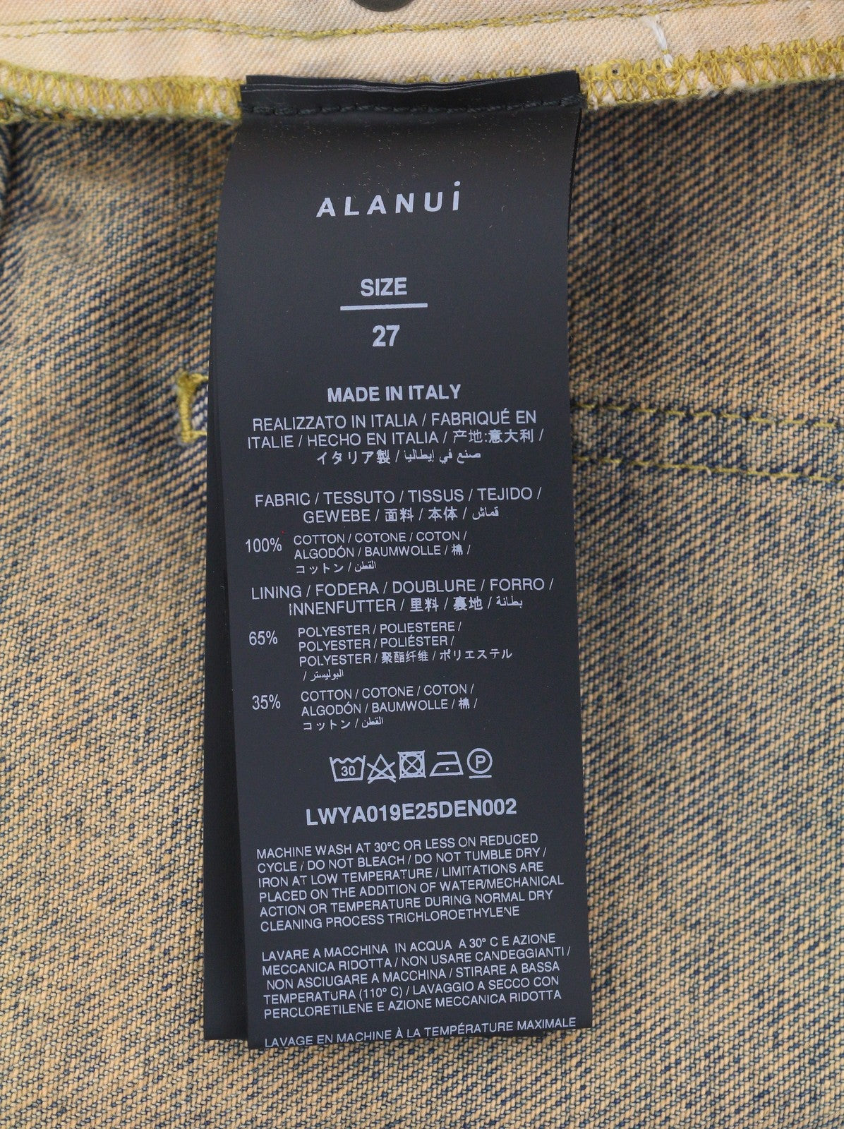 ALANUI Desert Rose Regular Women Jeans W27 Zip Fly Overdyed Apricot Denim RRP550