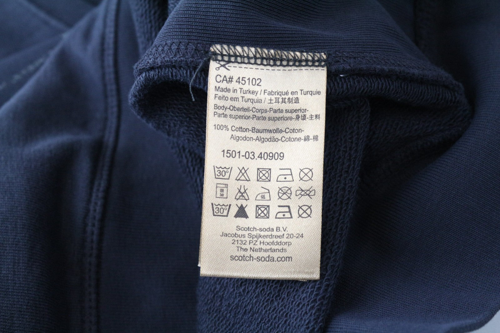 SCOTCH & SODA Ams Couture Men's Sweatshirt 2XL Navy Logo Long Sleeve Cotton