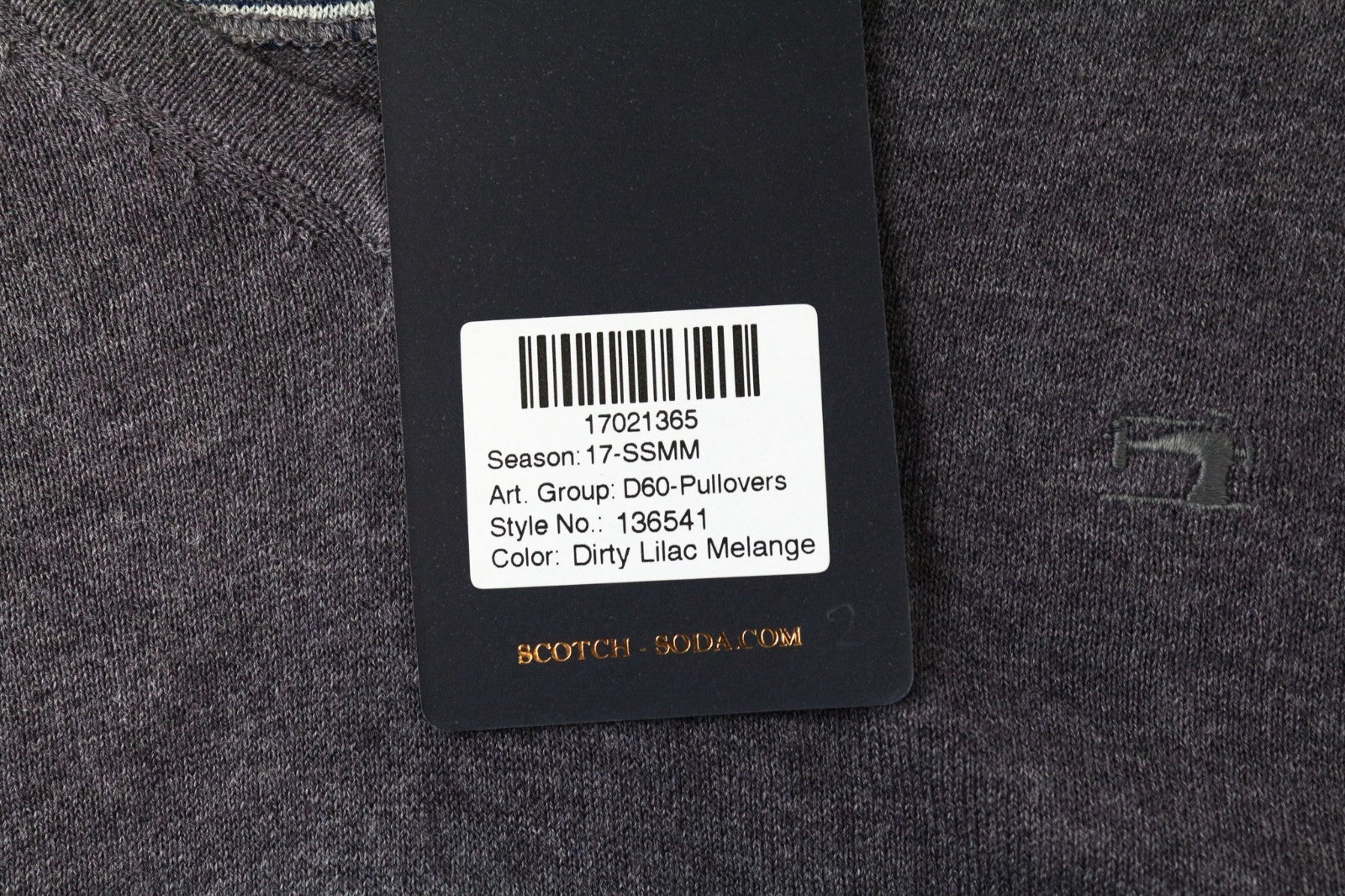 SCOTCH & SODA Ams Couture Men's Sweatshirt ~XS Purple Melange Long Sleeve Top