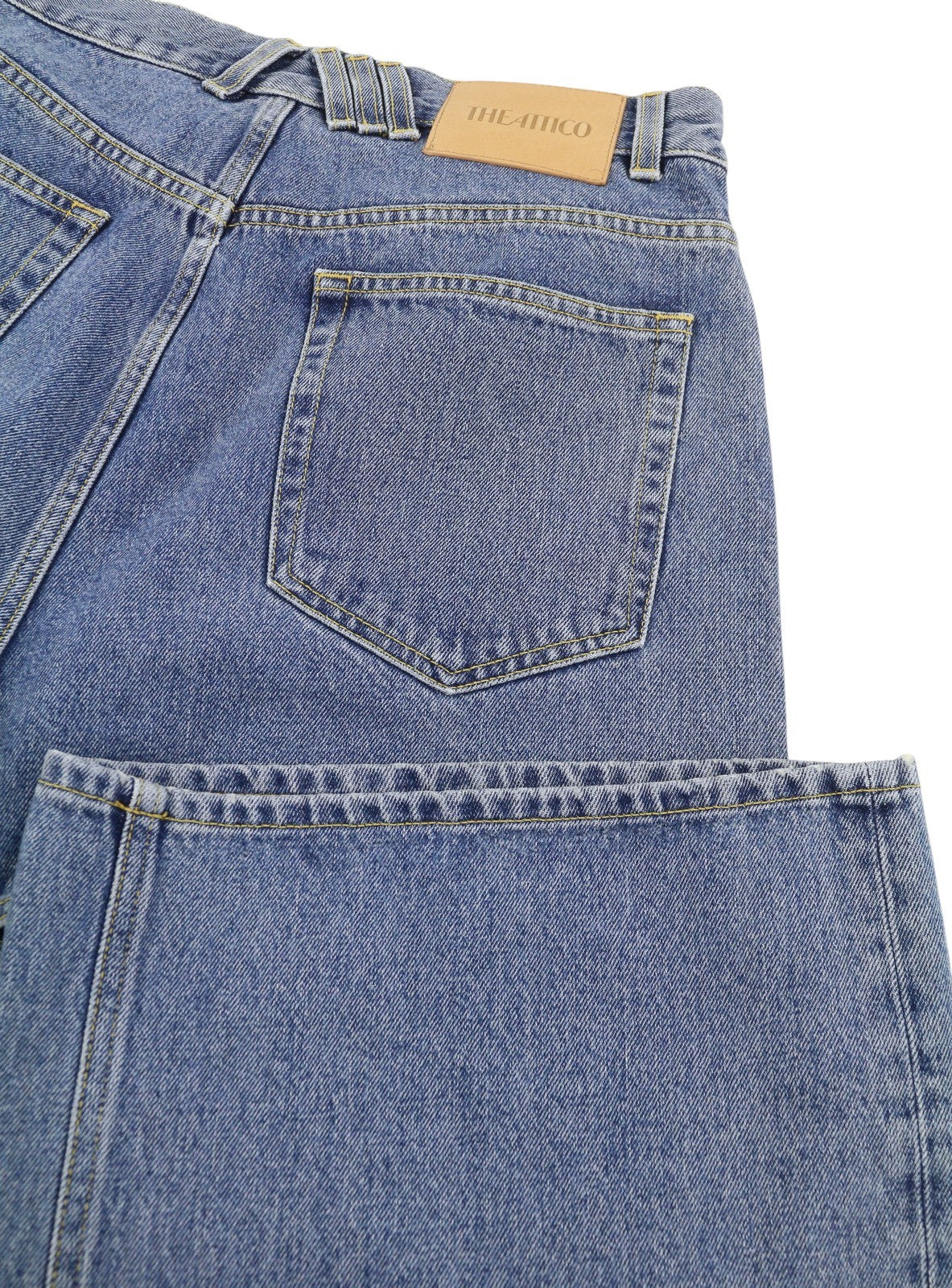 THE ATTICO Women Jeans W29 Blue Loose Baggy Fit Cut-Out Details FW25 RRP790