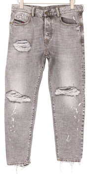 DIESEL Mharky 089AT Men's Jeans W32/L32 Grey Distressed Pure Cotton Slim Fit