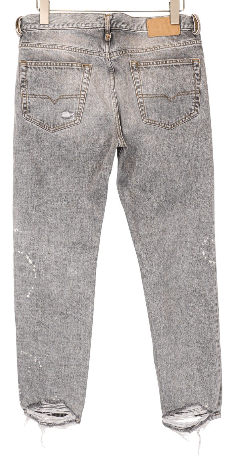 DIESEL Mharky 089AT Men's Jeans W32/L32 Grey Distressed Pure Cotton Slim Fit