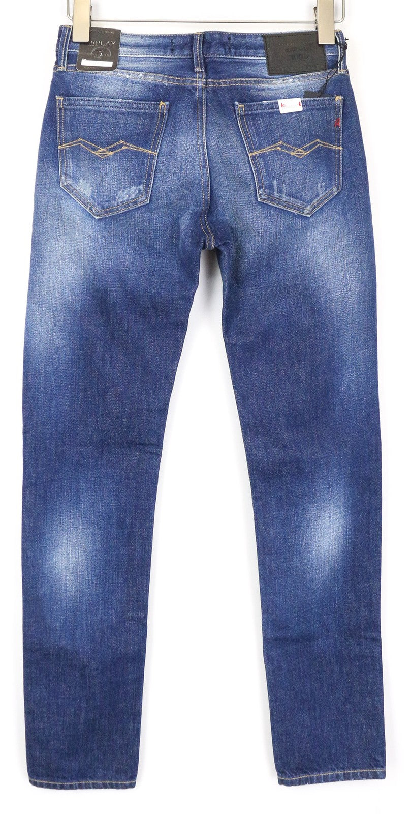 REPLAY Jacksy Women's Jeans W24/L30 Blue Straight Fit Washed Pure Cotton