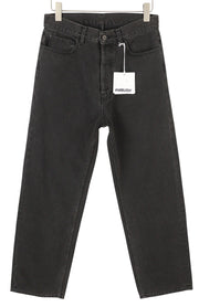 AMBUSH Men Jeans W31 Denim Black Relaxed Fit Button Fly 5-Pockets Design Logo