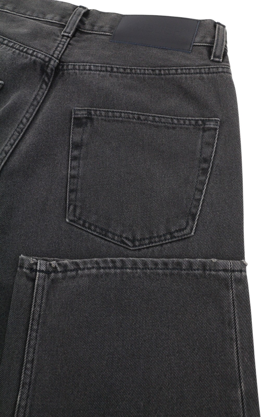 AMBUSH Men Jeans W31 Denim Black Relaxed Fit Button Fly 5-Pockets Design Logo
