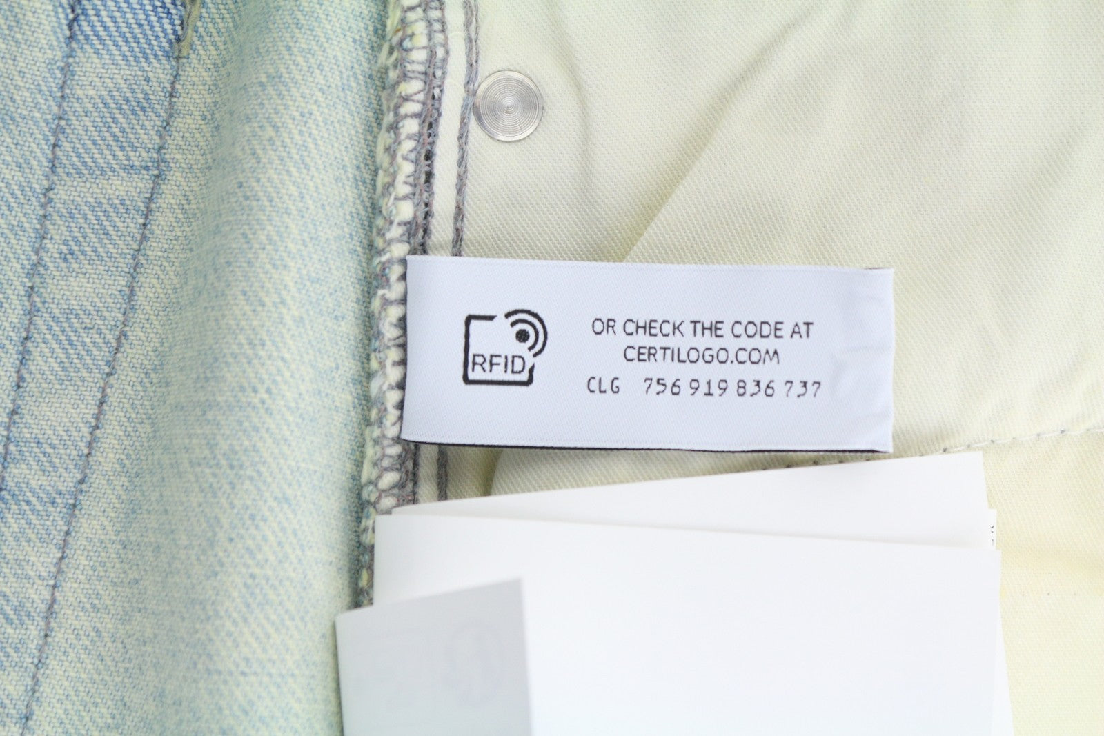 AMBUSH Slim Denim Cargo Men Jeans W32 Light Blue Faded Distress Regular RRP920