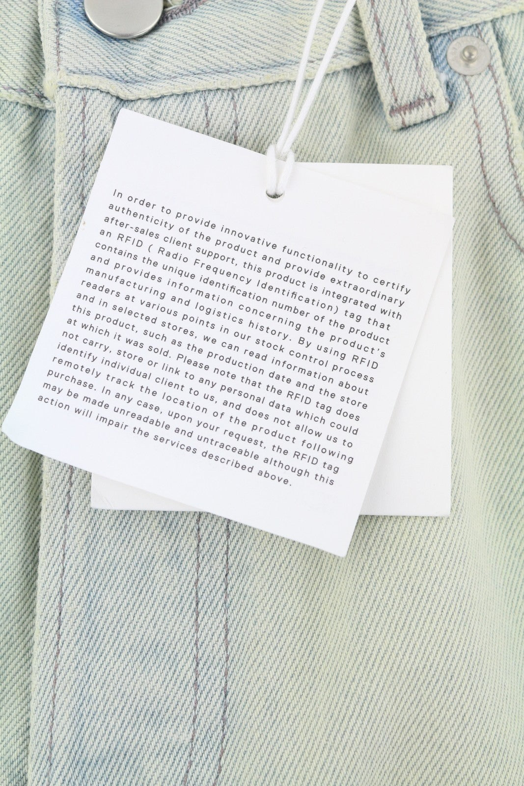 AMBUSH Slim Denim Cargo Men Jeans W32 Light Blue Faded Distress Regular RRP920