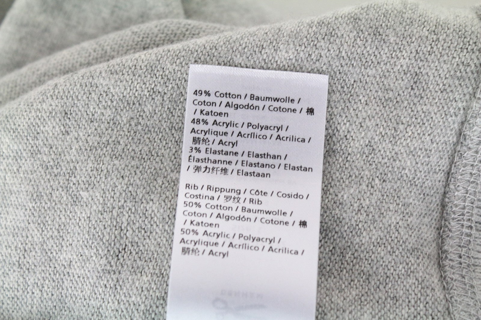 DENHAM Men's Grey L Jumper Cotton Blend Stretch Pullover Long Sleeves