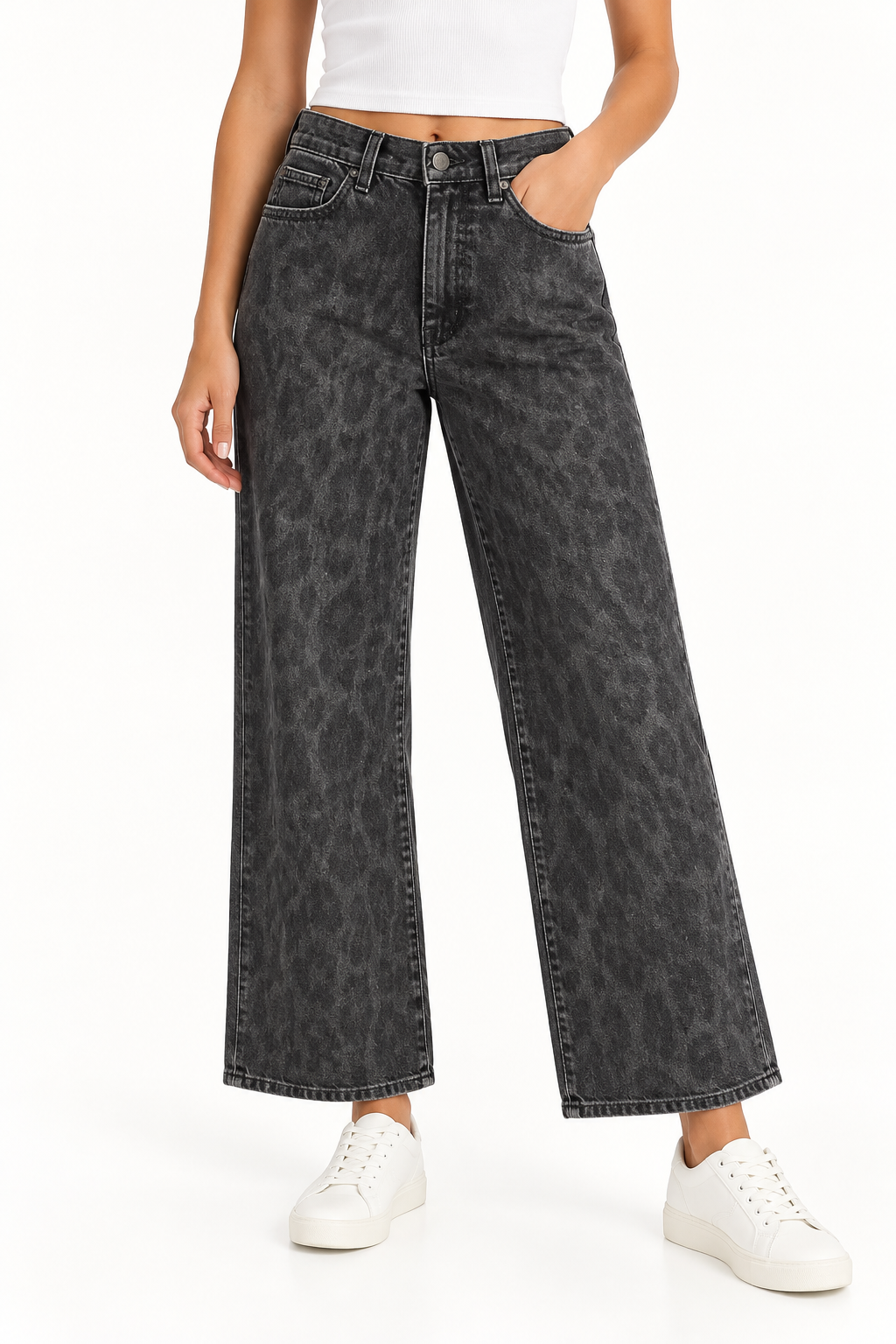 PT TORINO Women Jeans Tracy W30 Grey Denim Washed Straight  Ankle Length
