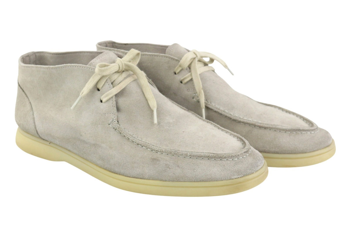 Grey Leather Desert Boots