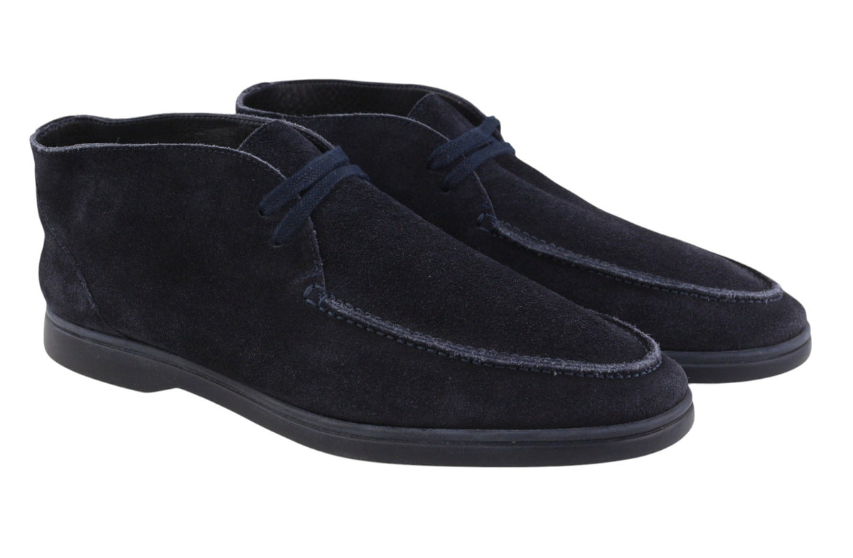 Blue Leather Desert Boots