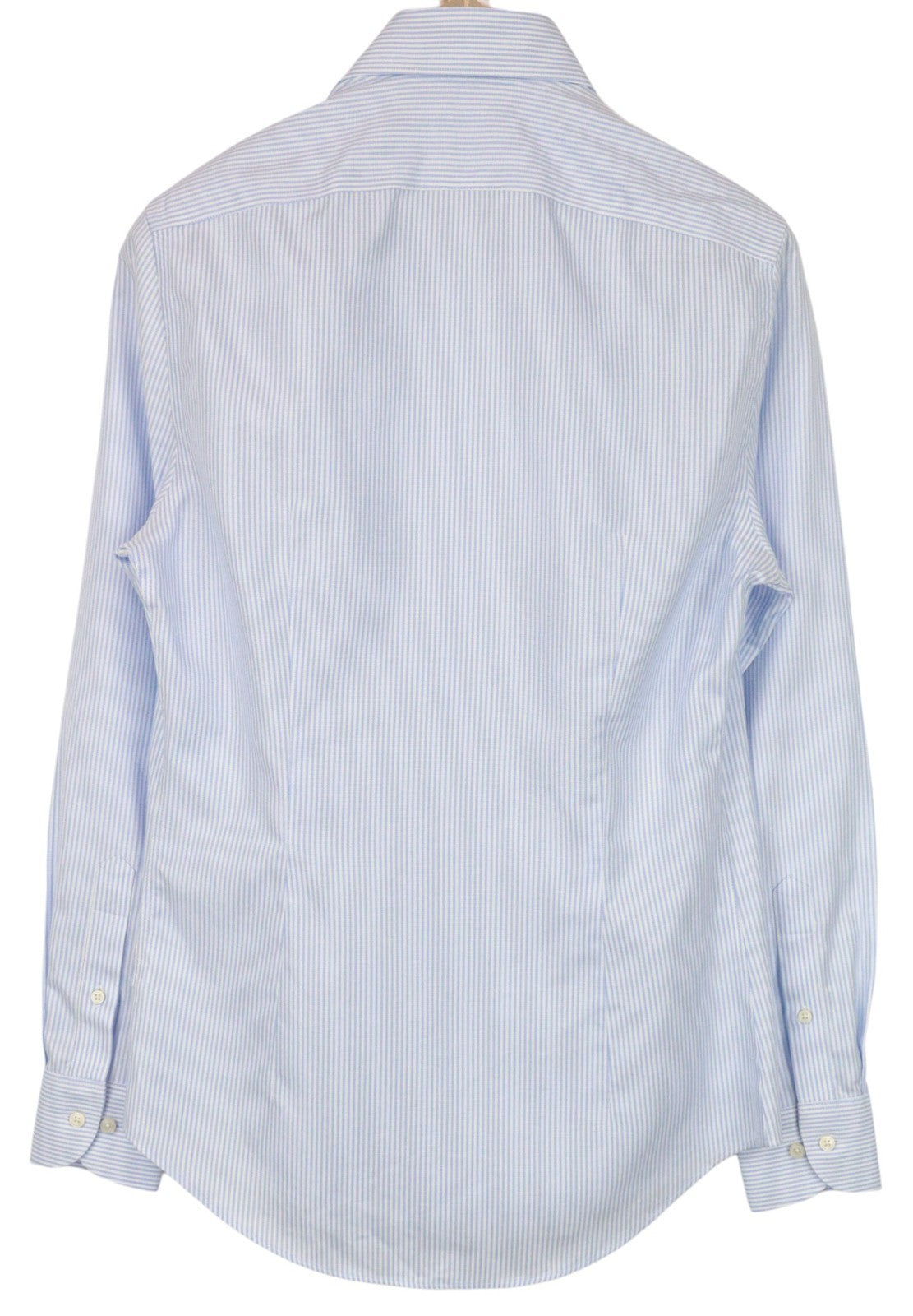 SUITSUPPLY Men's Formal Shirt 38/15 Blue Slim Striped Pure Cotton Long Sleeve