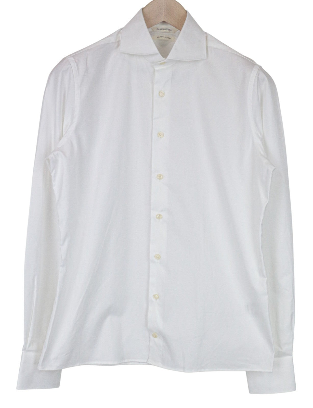 SUITSUPPLY Men's Formal Shirt 39/15 1/2 White Pure Cotton Cutaway Extra Slim