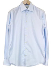 SUITSUPPLY Men's Formal Shirt 38/15 Blue Slim Pure Cotton Classic Long Sleeve