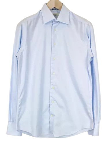 SUITSUPPLY Men's Formal Shirt 38/15 Blue Slim Pure Cotton Classic Long Sleeve