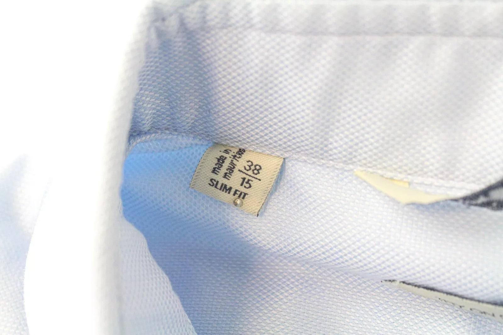 SUITSUPPLY Men's Formal Shirt 38/15 Blue Slim Pure Cotton Classic Long Sleeve