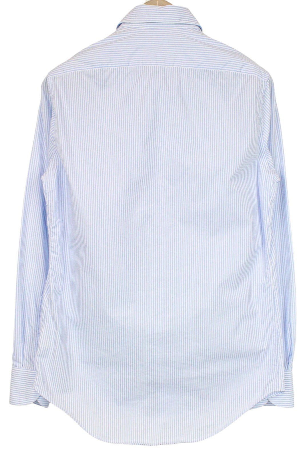 SUITSUPPLY Men's Formal Shirt 37/14 1/2 Blue Striped Slim Fit Pure Cotton Long